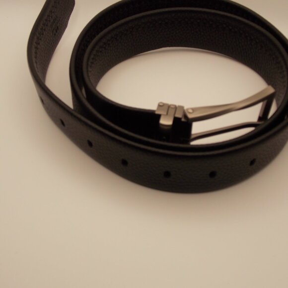 NWT-Men's Casual Black Cowhide Belt with Alloy Buckle Size 44 - Picture 4 of 4